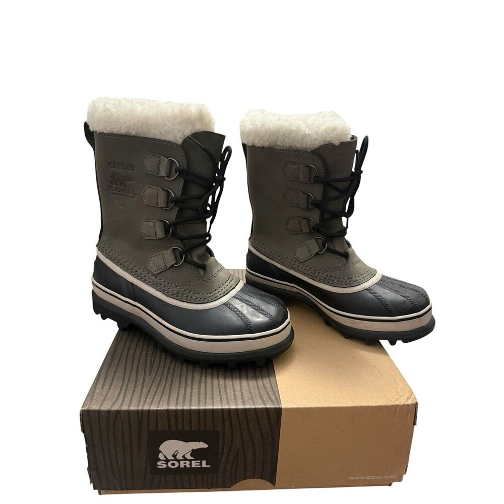Sorel Caribou Women’s Waterproof Winter Snow Boots Shale Stone Size 7 with Box